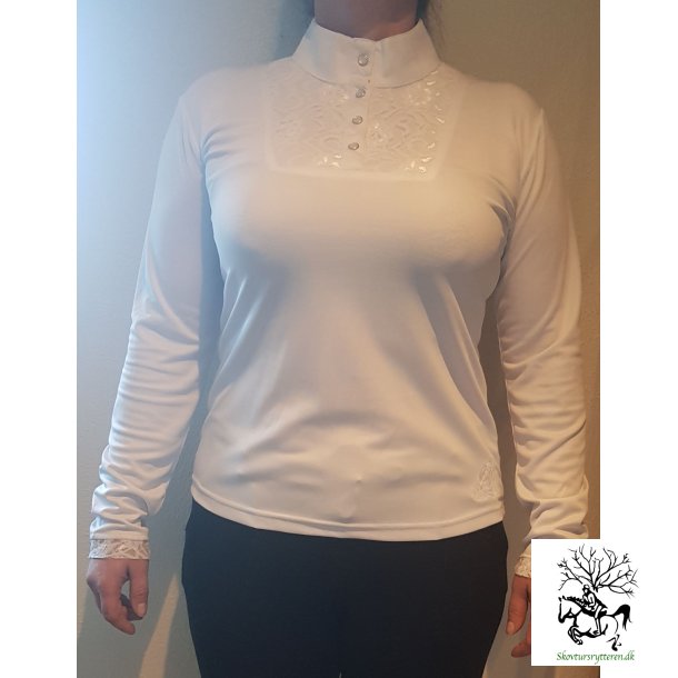 Stvne bluse langrmet med blonder "Lacey"
