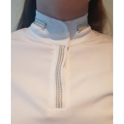 Stvne bluse fra IR med slv og guld detaljer "Chet Moi" hvid