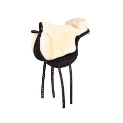 Bare back pad til Shetlnder super soft i sort med syntetisk lam  