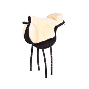 Bare back pad til Shetlnder super soft i sort med syntetisk lam  
