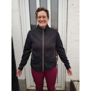 Cardigan med guld glitter og lynls med fleece foer fra ELT 