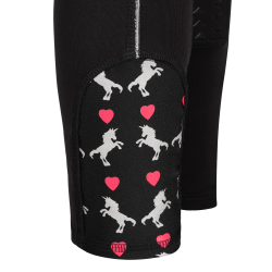 Ridetights til brn med pink glitter bnd og enhjrning "DENALI" nat bl