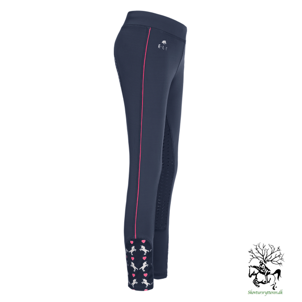 Ridetights til brn med pink glitter bnd og enhjrning "DENALI" nat bl