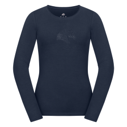 Langrmet T-shirt med heste hoved i krystaller " FRISCO "