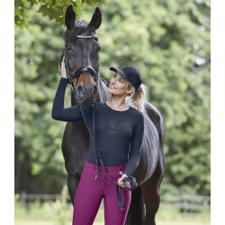 Langrmet T-shirt med heste hoved i krystaller " FRISCO "