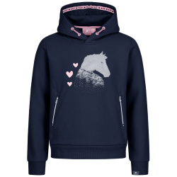  Hoodie til brn med glimmer hest "Lucky Guilia" navy b