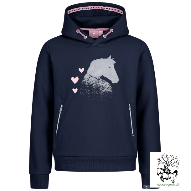  Hoodie til brn med glimmer hest "Lucky Guilia" navy b