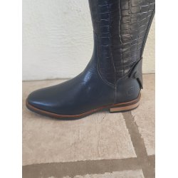 Ridestvler fra Campus i kalveskind med kroko prg - Bl