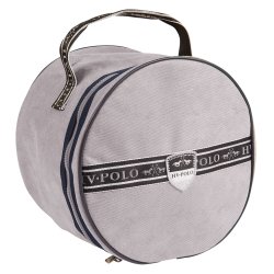 Hjelmtaske rund fra HV Polo  "Welmoed" i navy bl med hndtag 