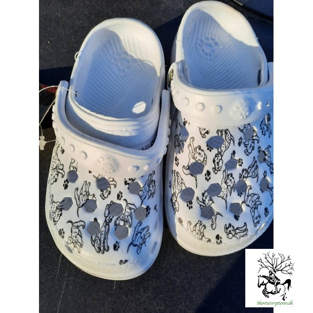 Clogs til sm Brn med Dalmatiner "Groovy Dawgs" hvid  str. 18-27