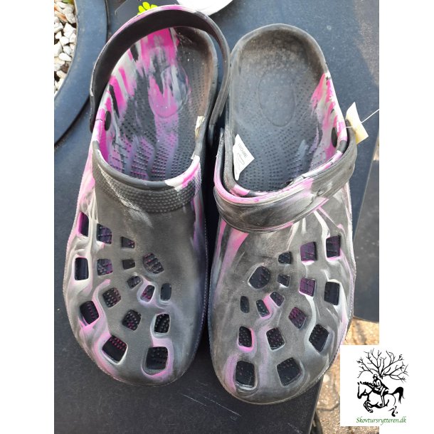 Clogs med bld bund " EVA"  Sort /pink