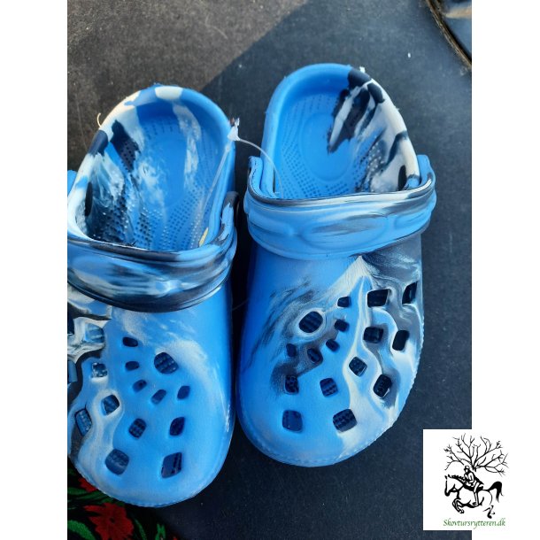 Clogs med bld bund " EVA"  Bl / Hvid