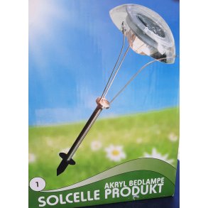 Havelampe i akryl til bed m m med solceller 