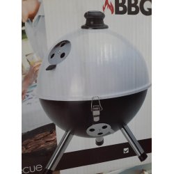 Bordgrill / Kuglegrill til kul "BBQ" sort/hvid :31 cm 