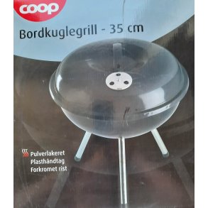 Bordgrill / Kugle grill  i sort med ben : 35 cm