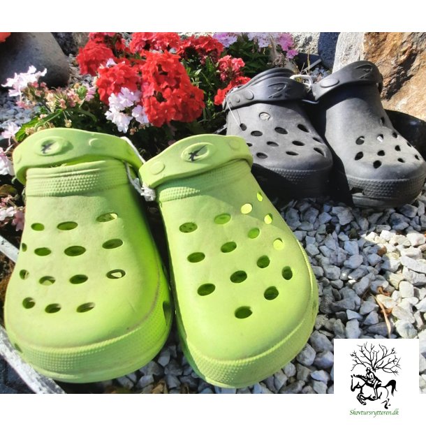Clogs "X-cape the clox" Sort, Lime Grn, Gul og Rd Str 33 og 34