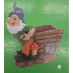 Havenisse med trillebr til blomst - 2 modeller 