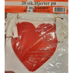 Hjertebanner med 20 hjerter p snor