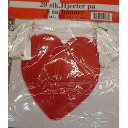 Hjertebanner med 20 hjerter p snor