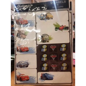 Cars bog mrke labels 9 stk. til at skrive p 