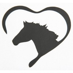 5 stk Strygemrker med hestehoved i hjerte flere farver