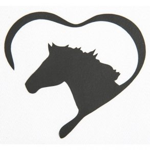 5 stk Strygemrker med hestehoved i hjerte flere farver