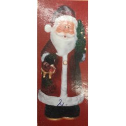 Julemand i blank plast med lys til batterier - 2 modeller 