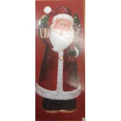 Julemand i blank plast med lys til batterier - 2 modeller 