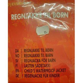 Festival regnjakker / Engangs-regnjakke til brn i gul