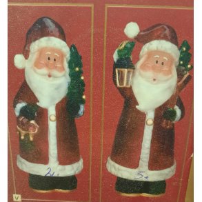 Julemand i blank plast med lys til batterier - 2 modeller 