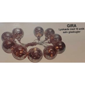 Jule Lyskde med antikke slv glas kugler