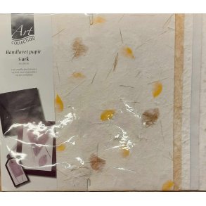 Papir hndlavet til til fra kort eller decoupage - 5 ark pr pakke 
