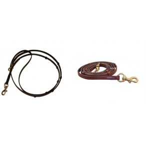 T�jle i l�der med stoppere fra Karlslund i brun med messing 