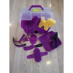 Striglekasse med indhold til brn/junior i friske farver