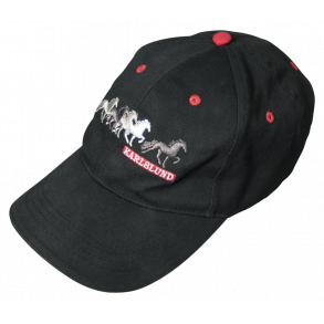 Karlslund Kasket broderet med islandske heste. 