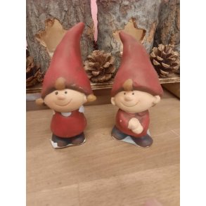 Julenissepar i keramik ca. 10 cm. stende