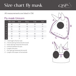 Fluemaske fra QHP "Unicorn Multi" i shet