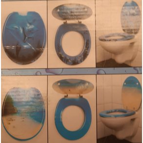 Toiletsde passer til de fleste gense toiletter - strandmotiv eller delfin 