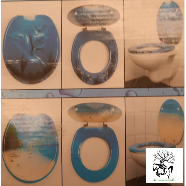 Toiletsde passer til de fleste gense toiletter - strandmotiv eller delfin 