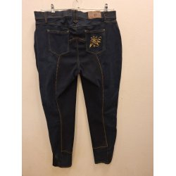 Ridebukser i denim med fuldskind fra ELT str. 46