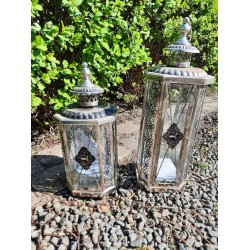 Lanterne st 2 stk med patina med flot mnstre 