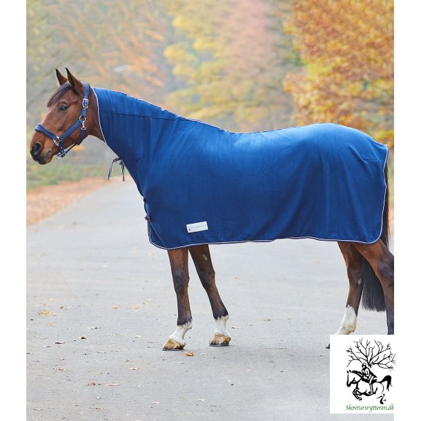 Fleece dkken med hals i bl