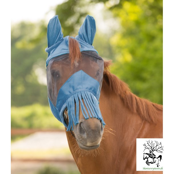 Fluemaske med rer og frynser med UV filter, ekstra bld foring og finmasket "Premium"
