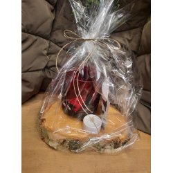 Julefyrfadsstage med lys og klisterm�rke 