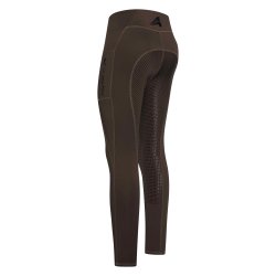 Ridetights fra Easy Rider med elastisk talje og silikone grib "Livia" Brun umber