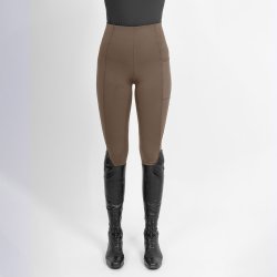 Ridetights fra Easy Rider med elastisk talje og silikone grib "Livia" Brun umber