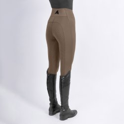 Ridetights fra Easy Rider med elastisk talje og silikone grib "Livia" Brun umber