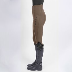 Ridetights fra Easy Rider med elastisk talje og silikone grib "Livia" Brun umber