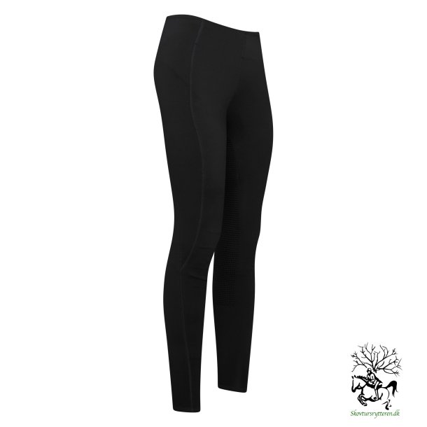 Ridetights fra Easy Rider med elastisk talje og full silikone grib "Livia" Sort