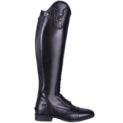 ridesstvler lange med glimmer i kanten fra QHP "Sasha" sort str. 40.